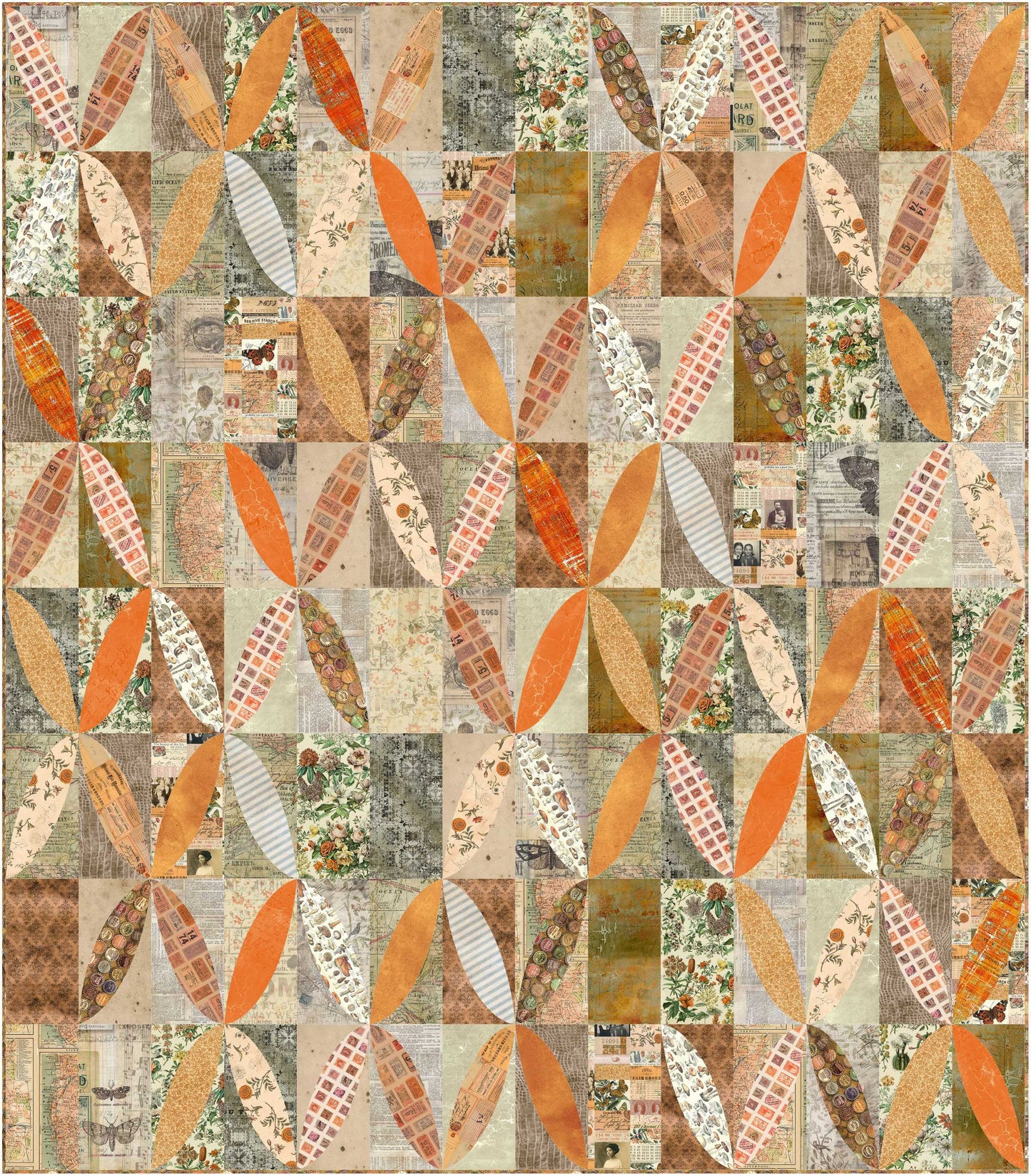 Burnished Quilt Pattern - Featuring Orange Palette by Tim Holtz Free Download