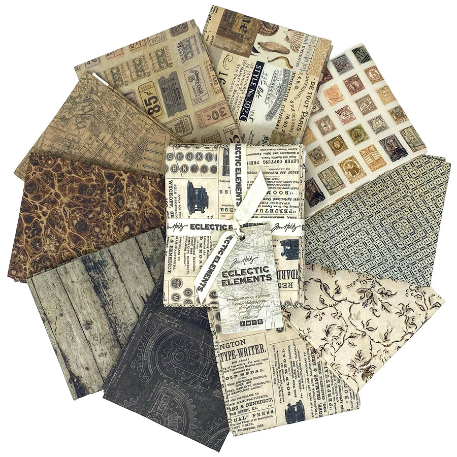 Neutral - Palette Fat Quarter 10 Pack by Tim Holtz for Free Spirit