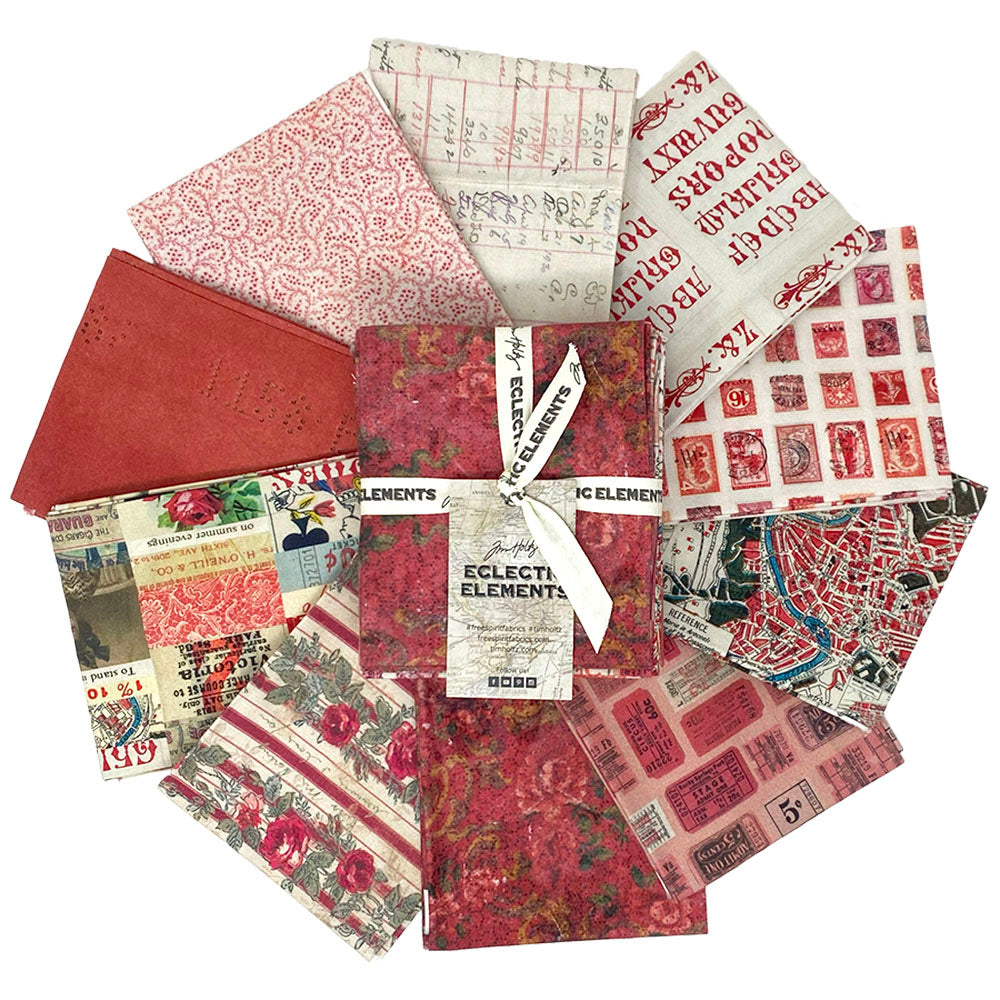 Red - Palette Fat Quarter 10 Pack by Tim Holtz for Free Spirit