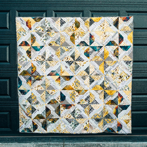 On the Wind Quilt Pattern - Featuring Yellow Palette by Tim Holtz