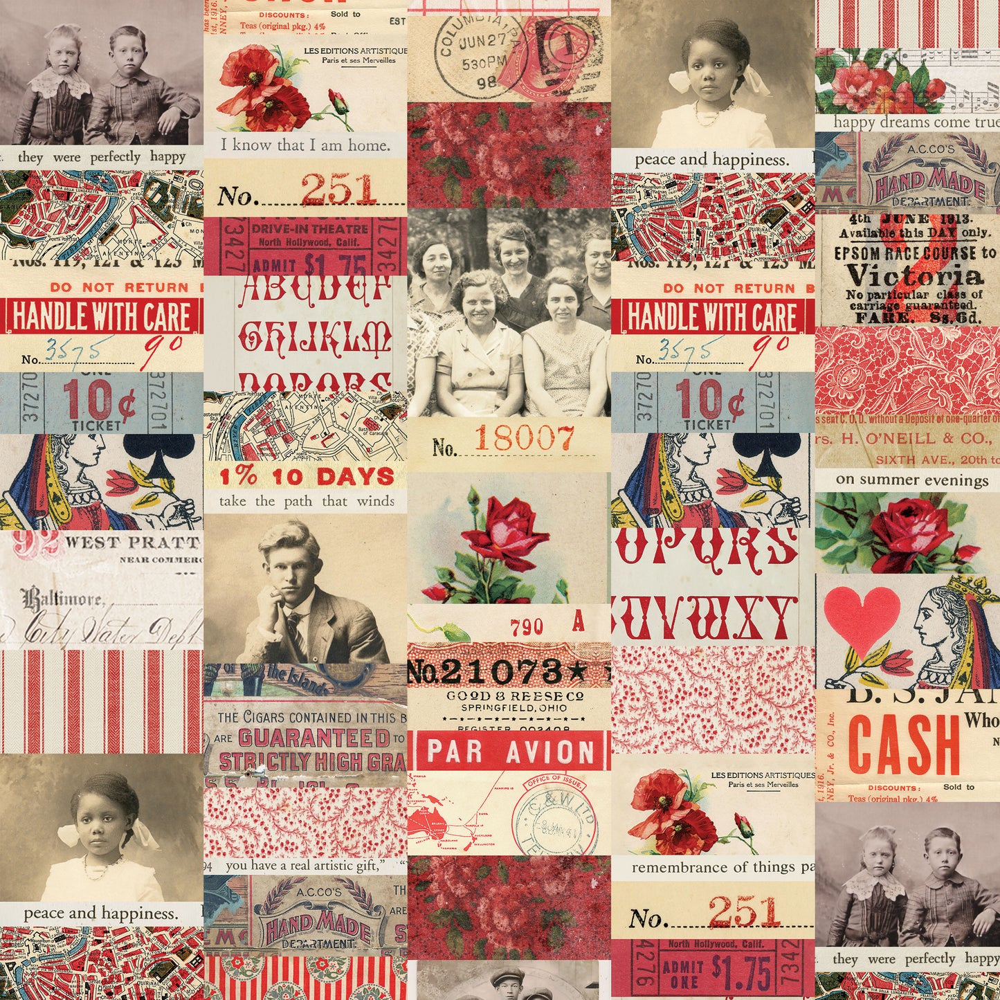 Red – Collage by Tim Holtz Palette Red for Free Spirit