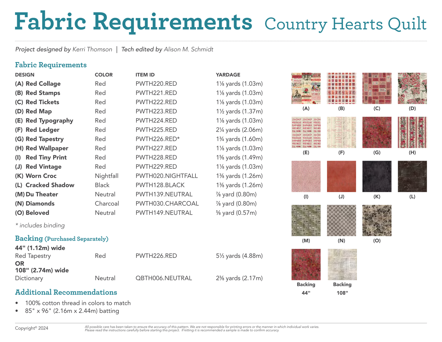 Country Hearts Pattern - Featuring Red Palette by Tim Holtz Free Download