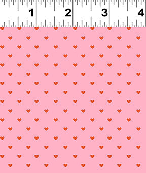 Fat Quarter Hello Spring Hearts Y4280-42 Pink