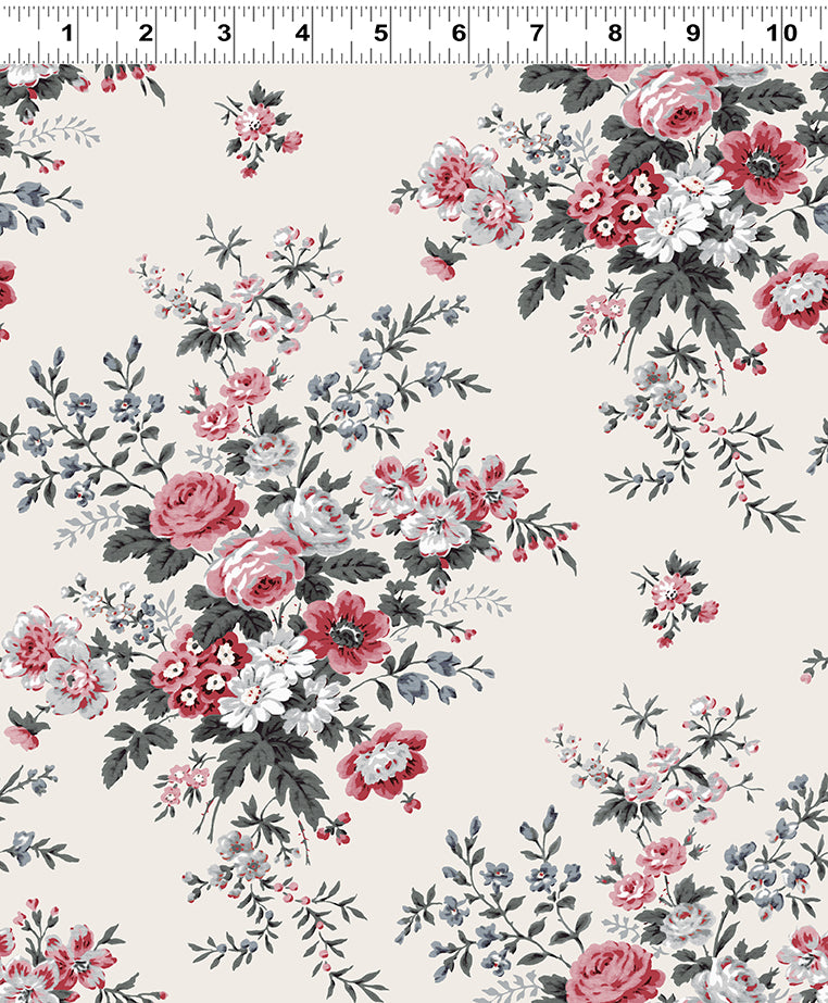 Audrey Antique Bouquet Y4304-2 Light Cream by Clothworks