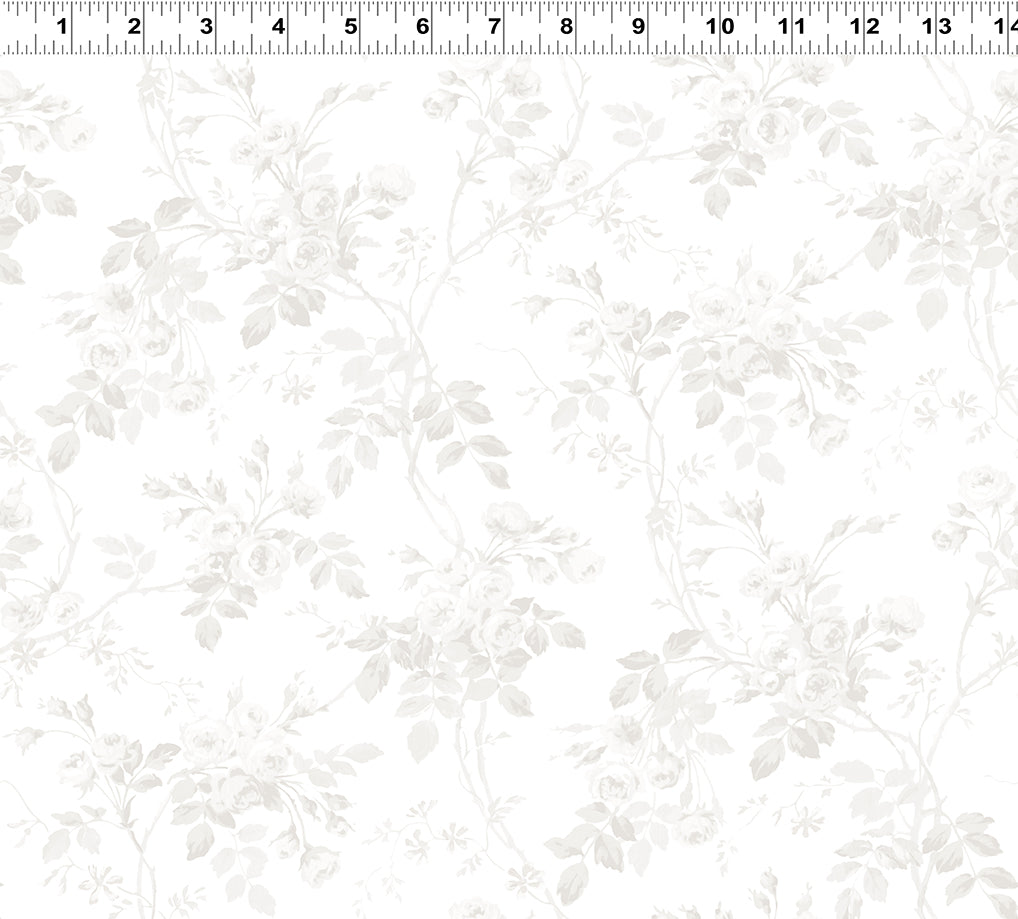 Audrey Rose Vine Y4305-1 White Gray by Clothworks