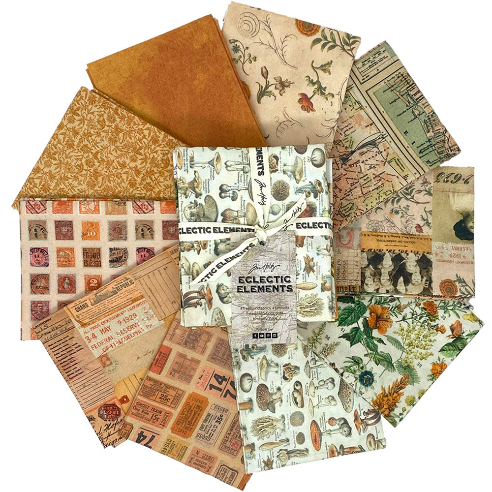 Orange - Palette Fat Quarter 10 Pack by Tim Holtz for Free Spirit