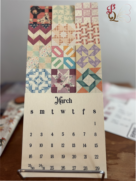 2025 Block of the Month Layered Desktop Calendar