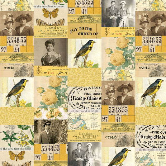 Yellow - Fat Quarter Collage by Tim Holtz Palette Yellow