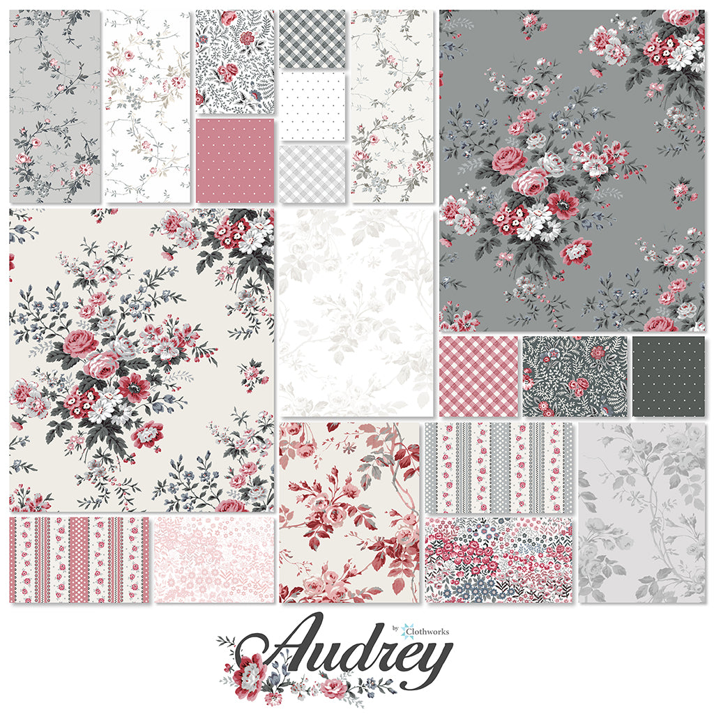 Audrey Dainty Vine Y4306-5 Light Gray by Clothworks