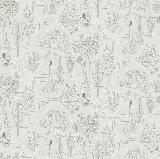 Delilah Treeline Y3692-116 Mist Gray by Ester Fallon Lau for Clothworks