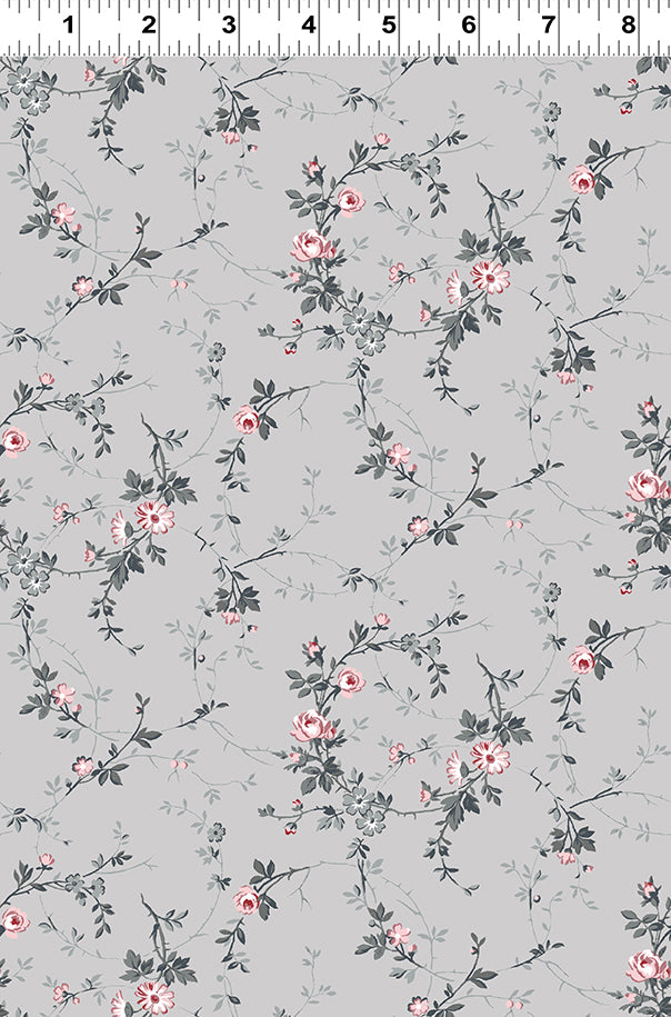 Audrey Dainty Vine Y4306-5 Light Gray by Clothworks