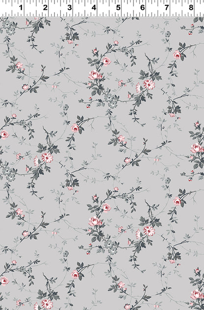 Audrey Dainty Vine Y4306-5 Light Gray by Clothworks