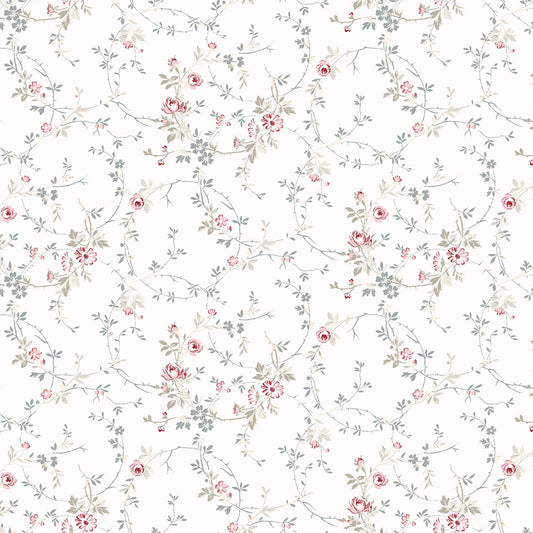 Audrey Dainty Vine Y4306-1 White by Clothworks