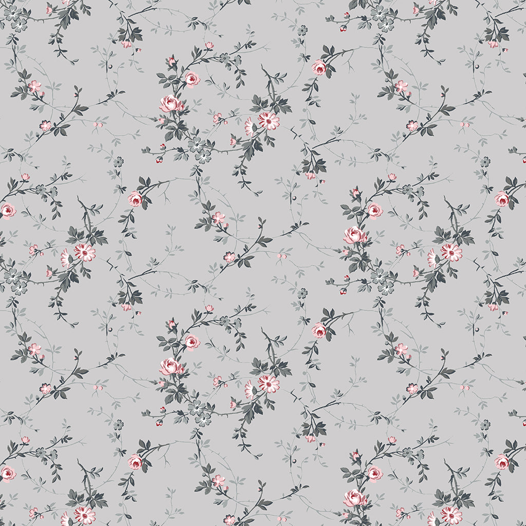 Audrey Dainty Vine Y4306-5 Light Gray by Clothworks